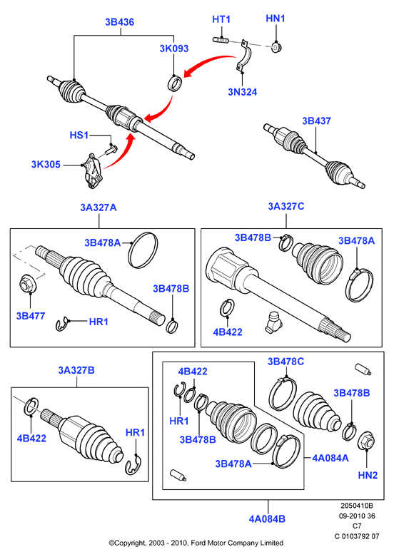 FORD 4659413 - Riteņa rumbas gultņa komplekts autospares.lv