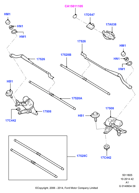 FORD 1680497 - Wiper Blade www.autospares.lv