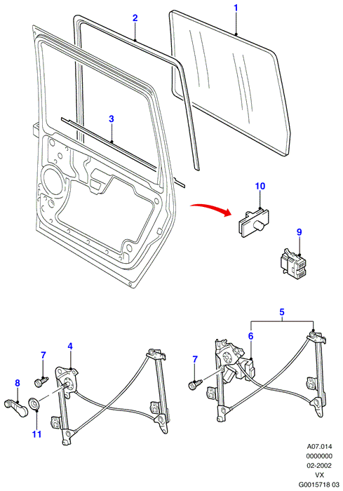 FORD 1 031 818 - Stiklu pacēlāja rokturis www.autospares.lv