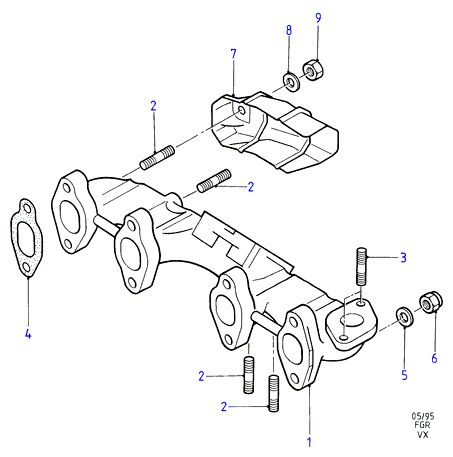 FORD 1 005 891 - Blīve, Izplūdes kolektors www.autospares.lv