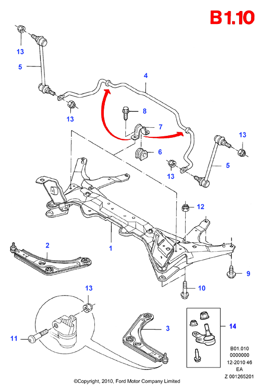 FORD 6080625* - Mounting Kit, control lever www.autospares.lv