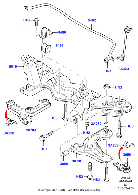 FORD 1038960* - Fastening Bolts, control arm www.autospares.lv