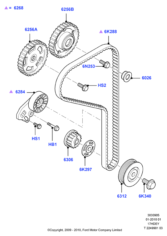 FORD 1203767 - Комплект зубчатого ремня ГРМ www.autospares.lv