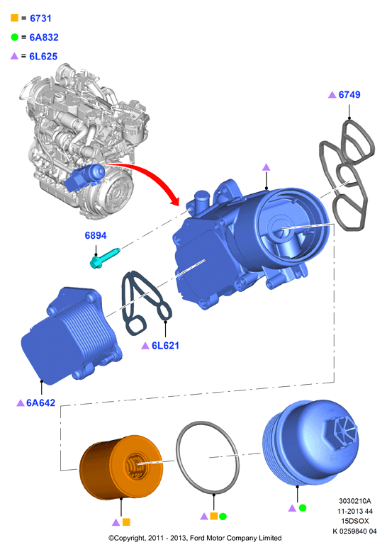 FORD 1685820 - Eļļas radiators, Motoreļļa autospares.lv