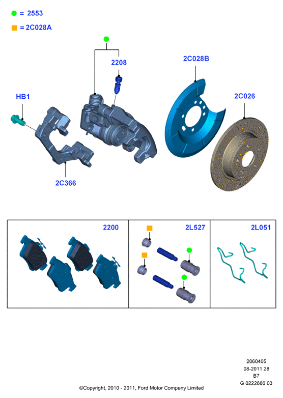 FORD 1805813 - Bremžu uzliku kompl., Disku bremzes autospares.lv