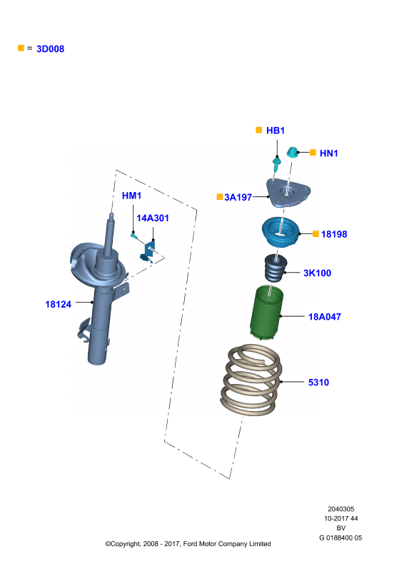 FORD 2036136 - Amortizatora statnes balsts www.autospares.lv