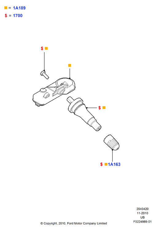 FORD 9L3Z 1A189-A - Riteņu grieš. ātruma devējs, Riepu spiediena kontroles sist. www.autospares.lv