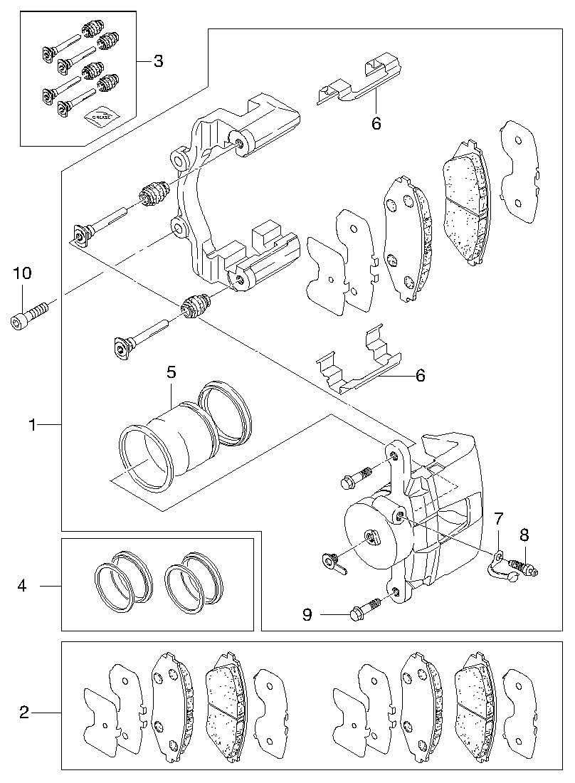 DAEWOO S4511002 - Repair Kit, brake caliper www.autospares.lv