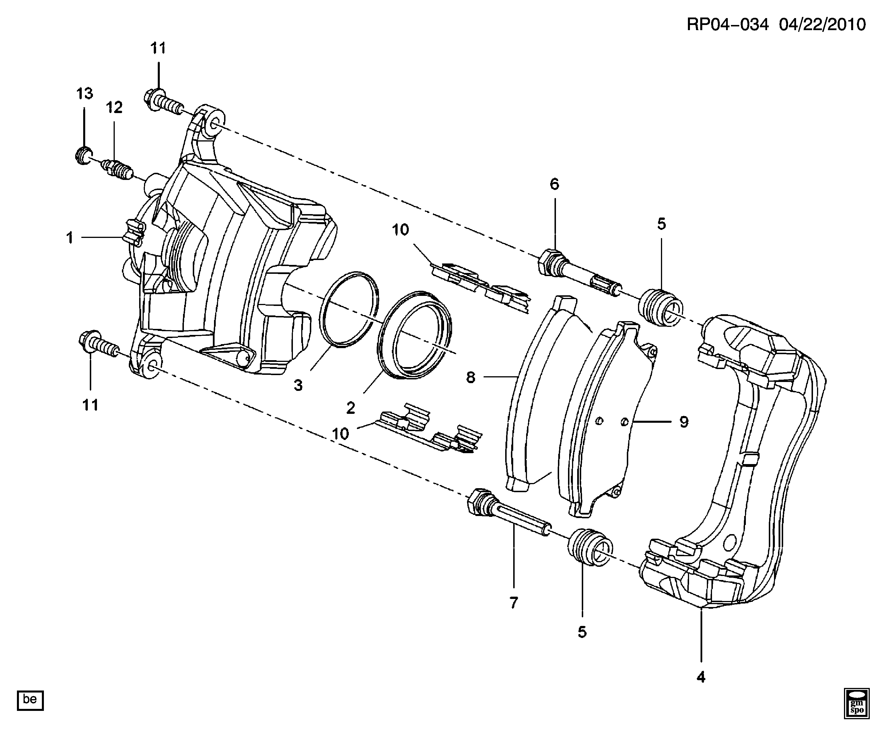 Opel 13412272 - Bremžu uzliku kompl., Disku bremzes www.autospares.lv