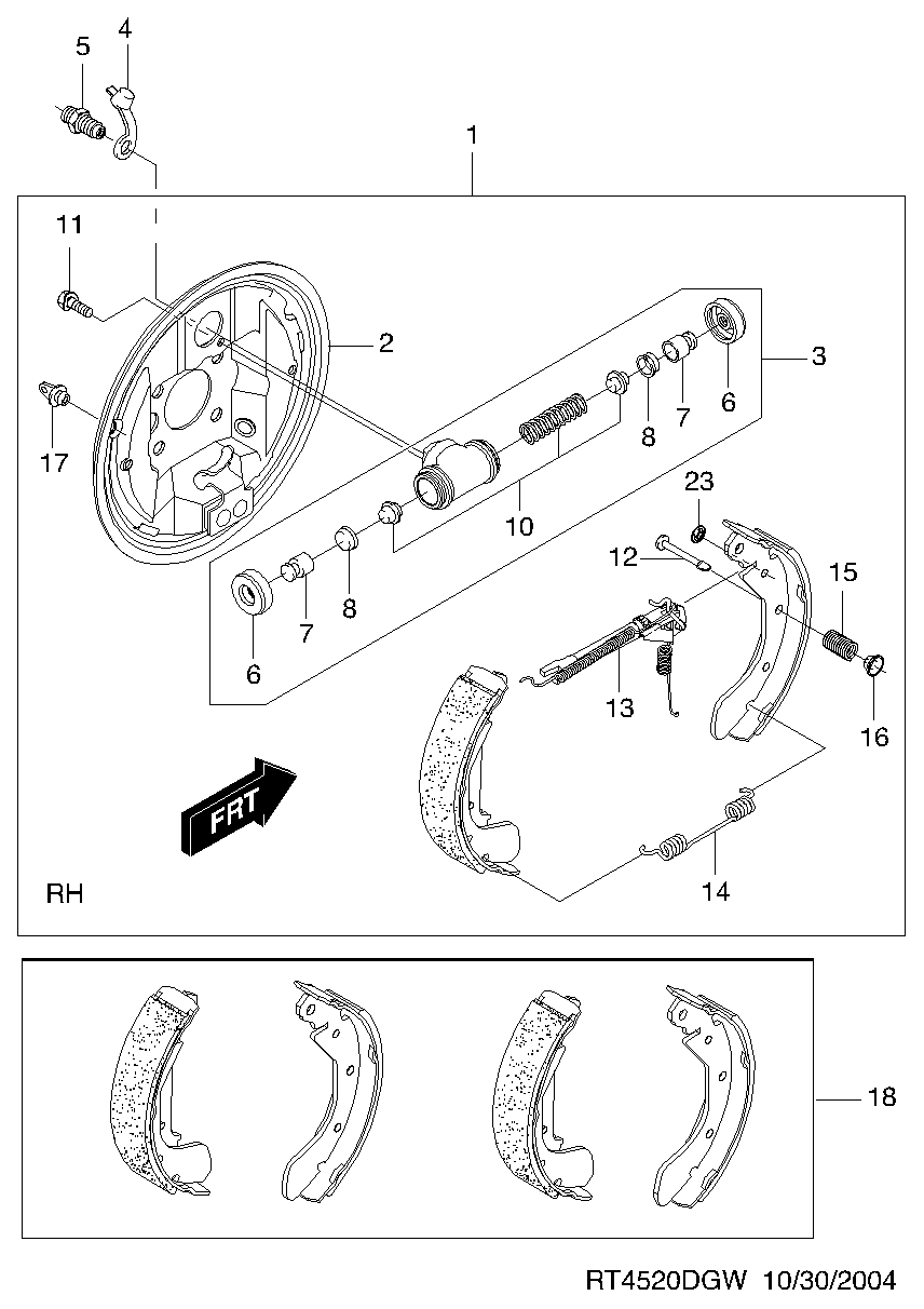 Chevrolet 93740252 - Brake Shoe Set www.autospares.lv