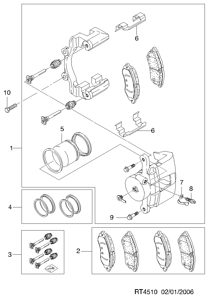 KIA 96534653 - Bremžu uzliku kompl., Disku bremzes autospares.lv