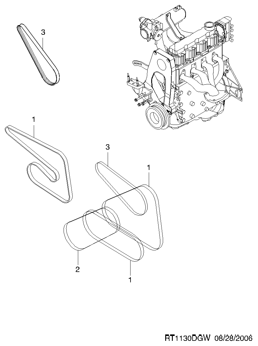 Chevrolet 96990678 - Ķīļrievu siksna autospares.lv