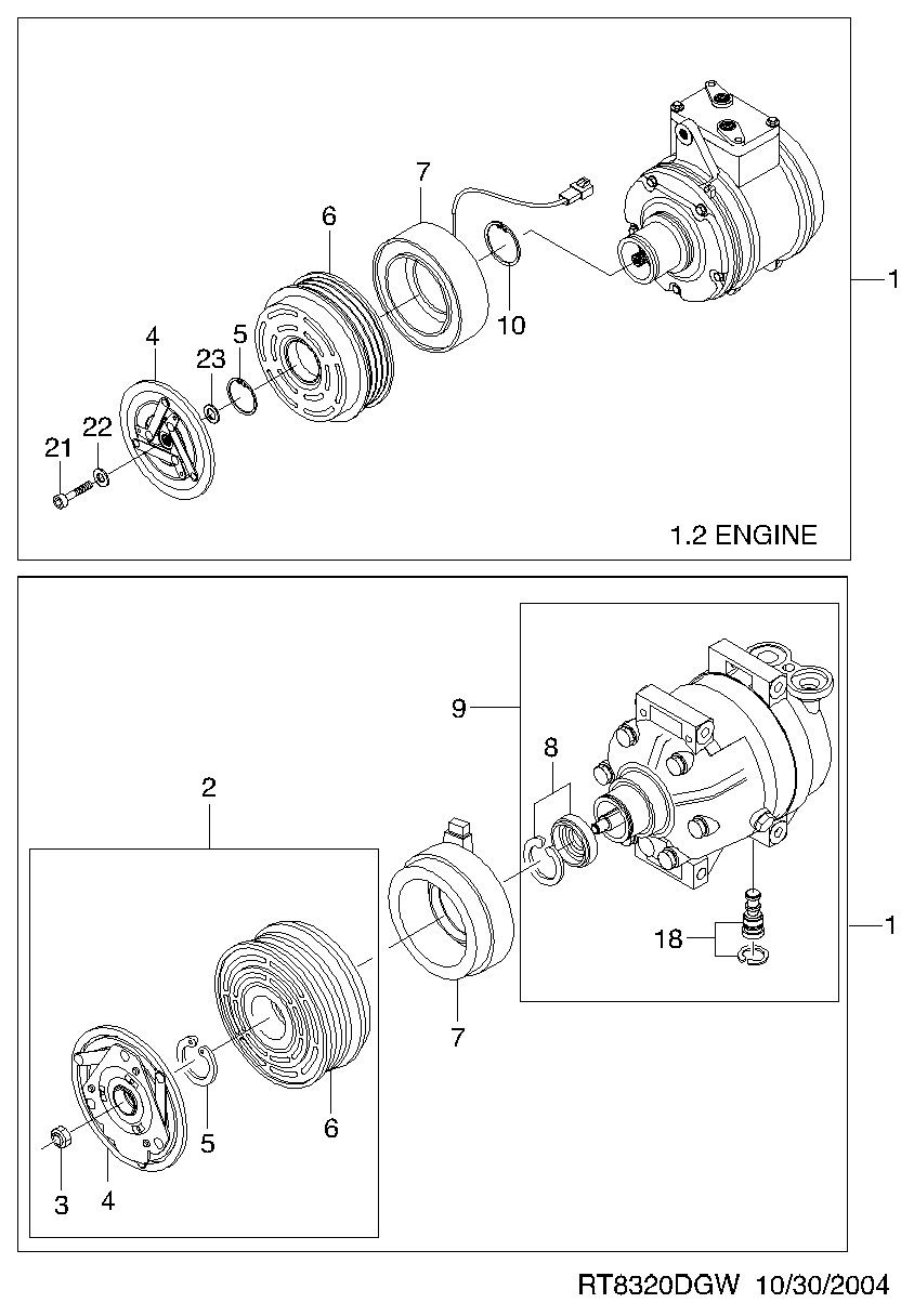 Chevrolet 96539388 - Kompresors, Gaisa kond. sistēma autospares.lv