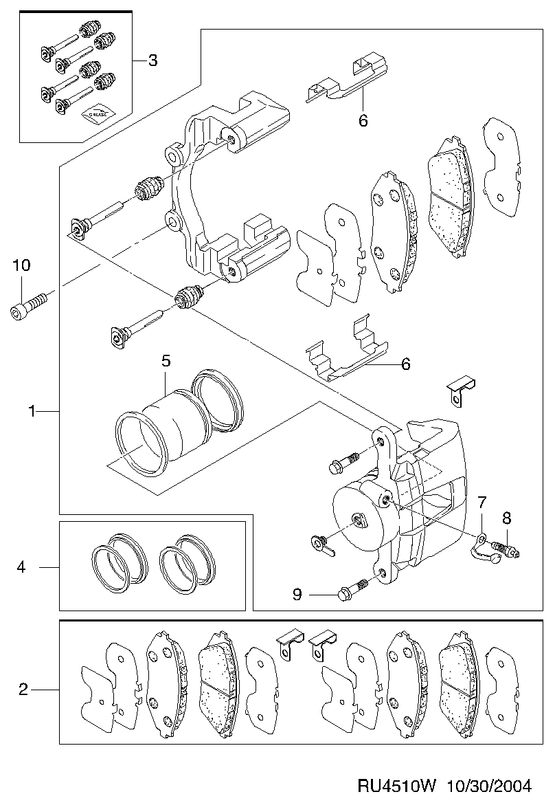 Hyundai 96349060 - Тормозные колодки, дисковые, комплект www.autospares.lv