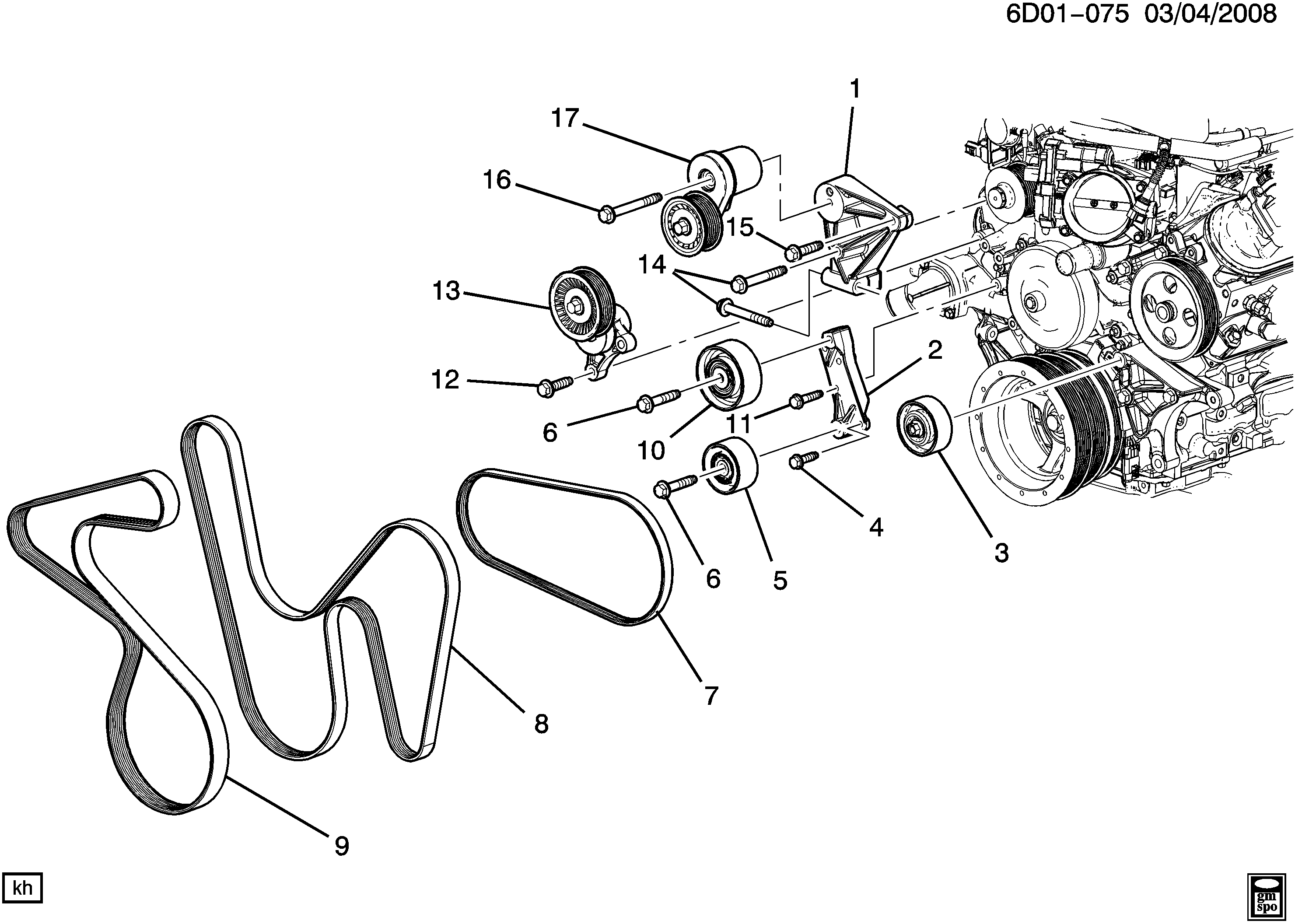 Cadillac 12628027 - Ķīļrievu siksna autospares.lv