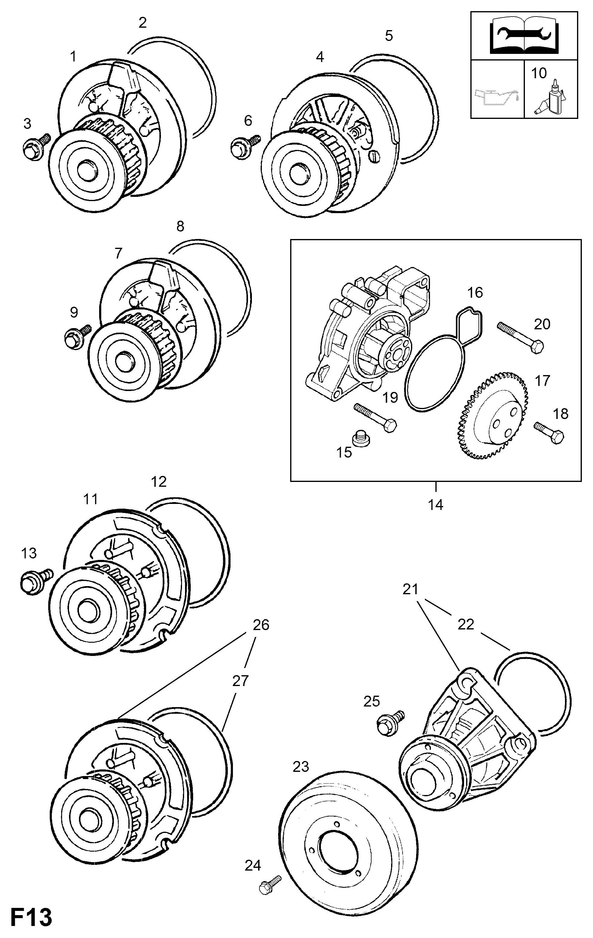 Opel 13 34 137 - Water Pump www.autospares.lv