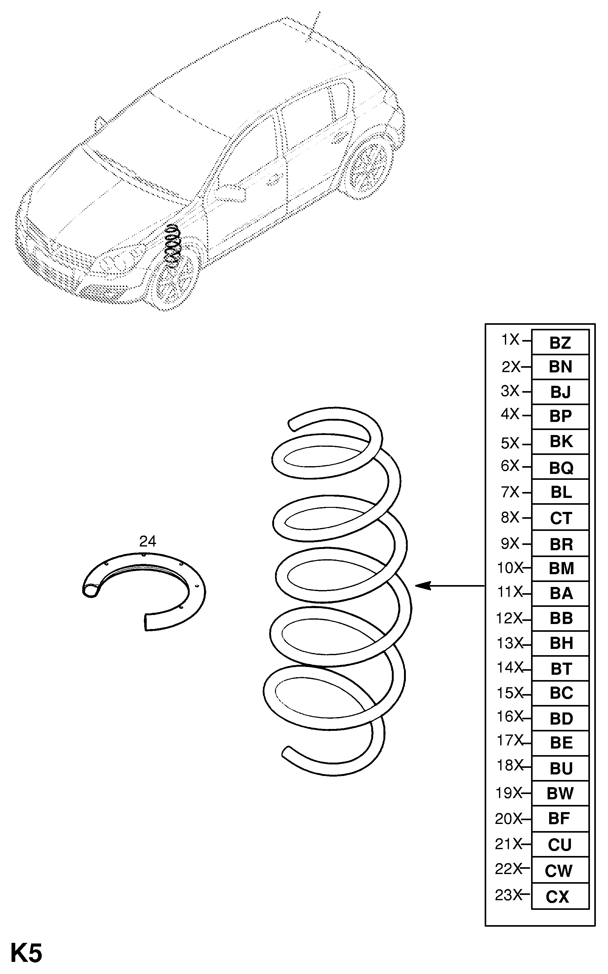 Vauxhall 3 12 261 - Coil Spring www.autospares.lv