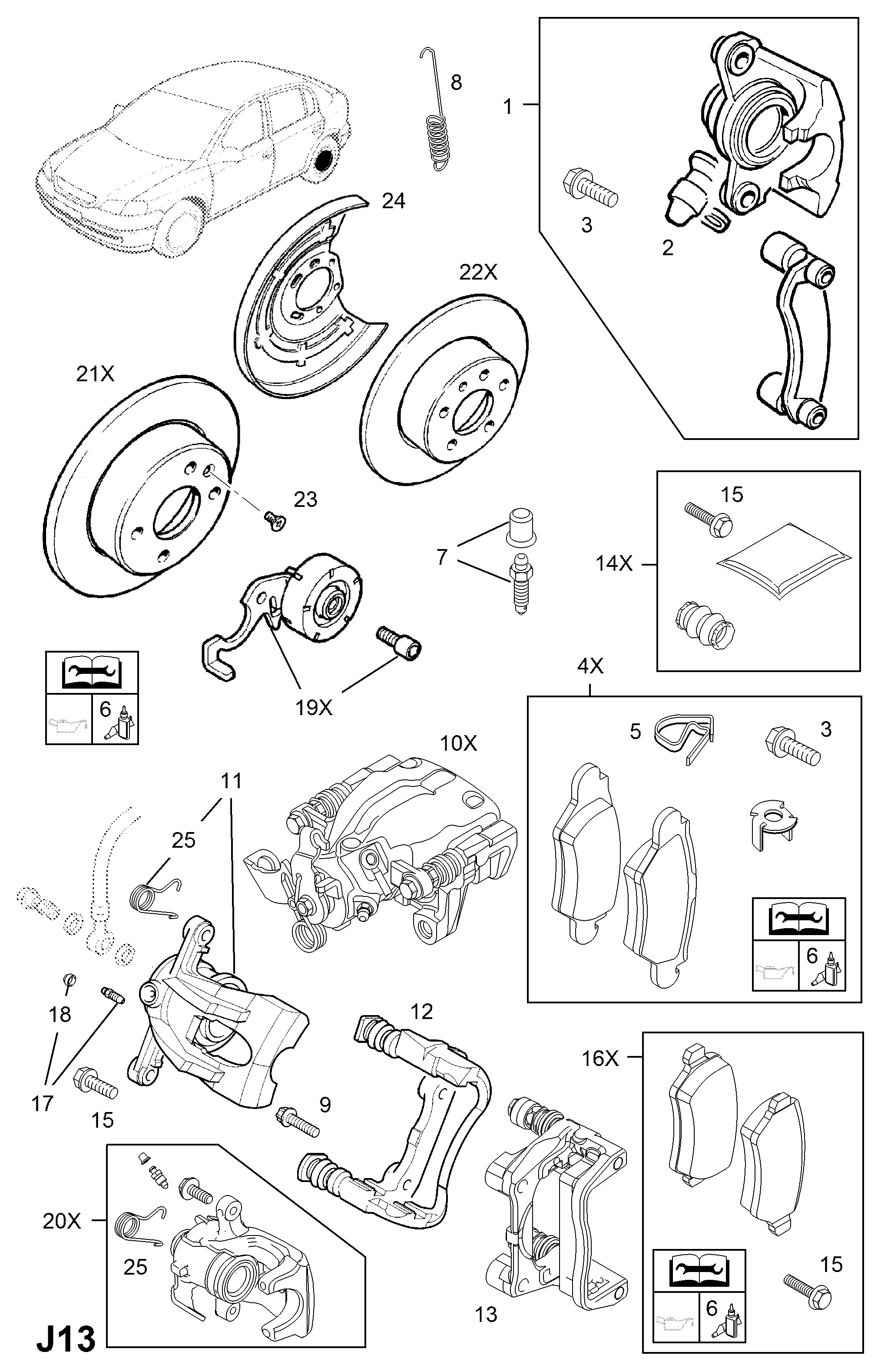 Chevrolet 1605967 - Bremžu uzliku kompl., Disku bremzes autospares.lv