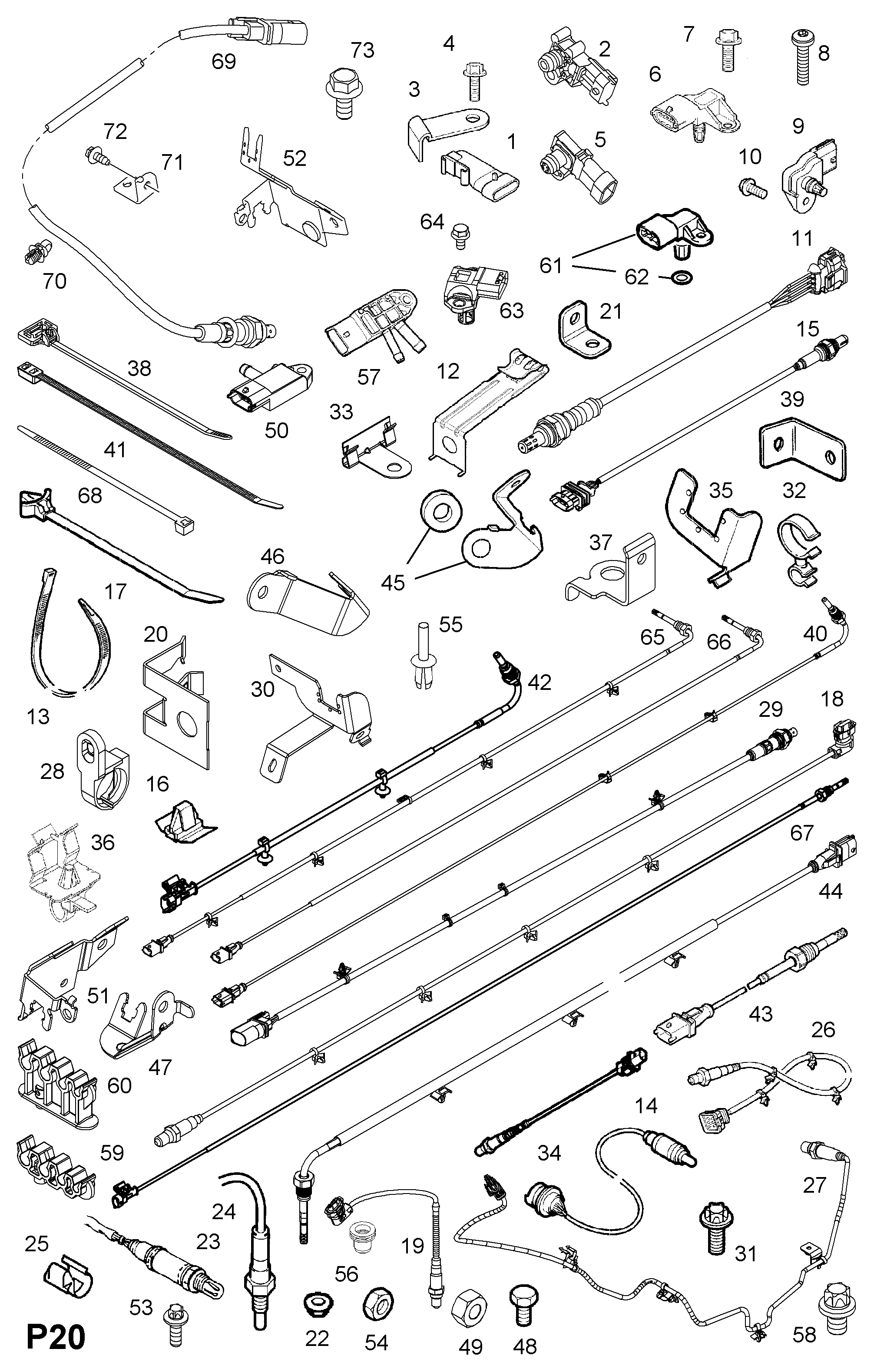 Opel 5855375 - Devējs, Izplūdes gāzu temperatūra autospares.lv