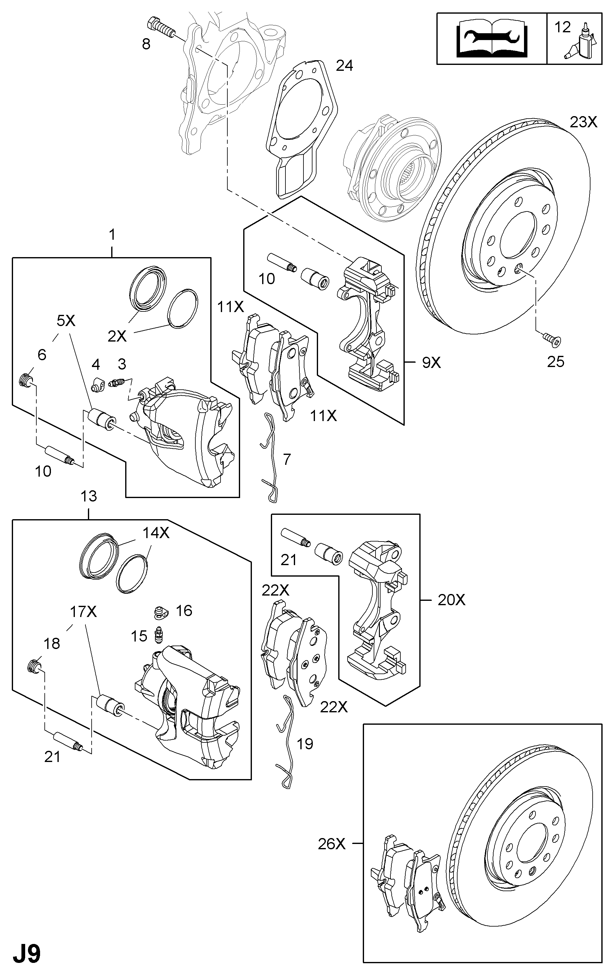 Vauxhall 1605996 - Bremžu uzliku kompl., Disku bremzes autospares.lv