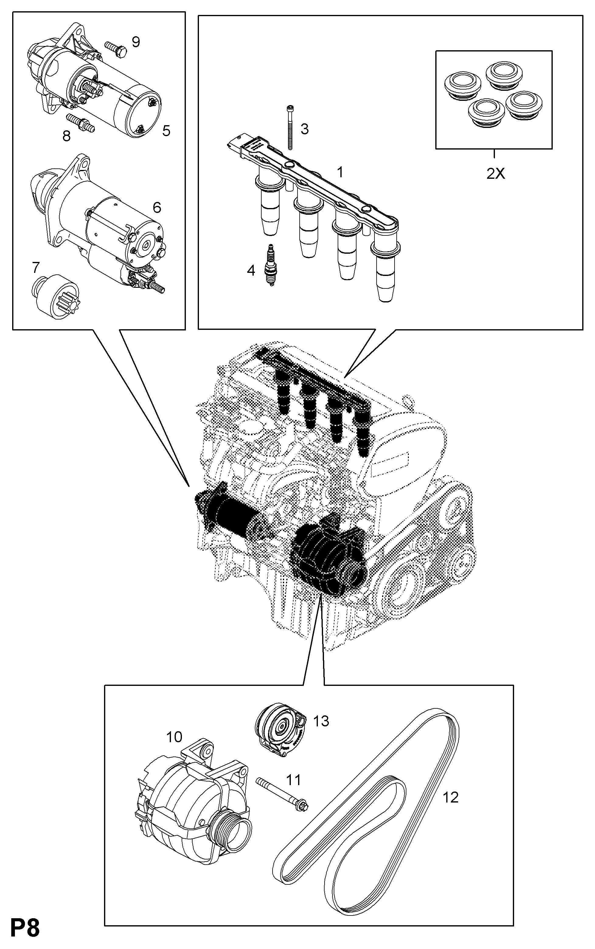 Chevrolet 1340268 - Parazīt / Vadrullītis, Ķīļrievu siksna autospares.lv