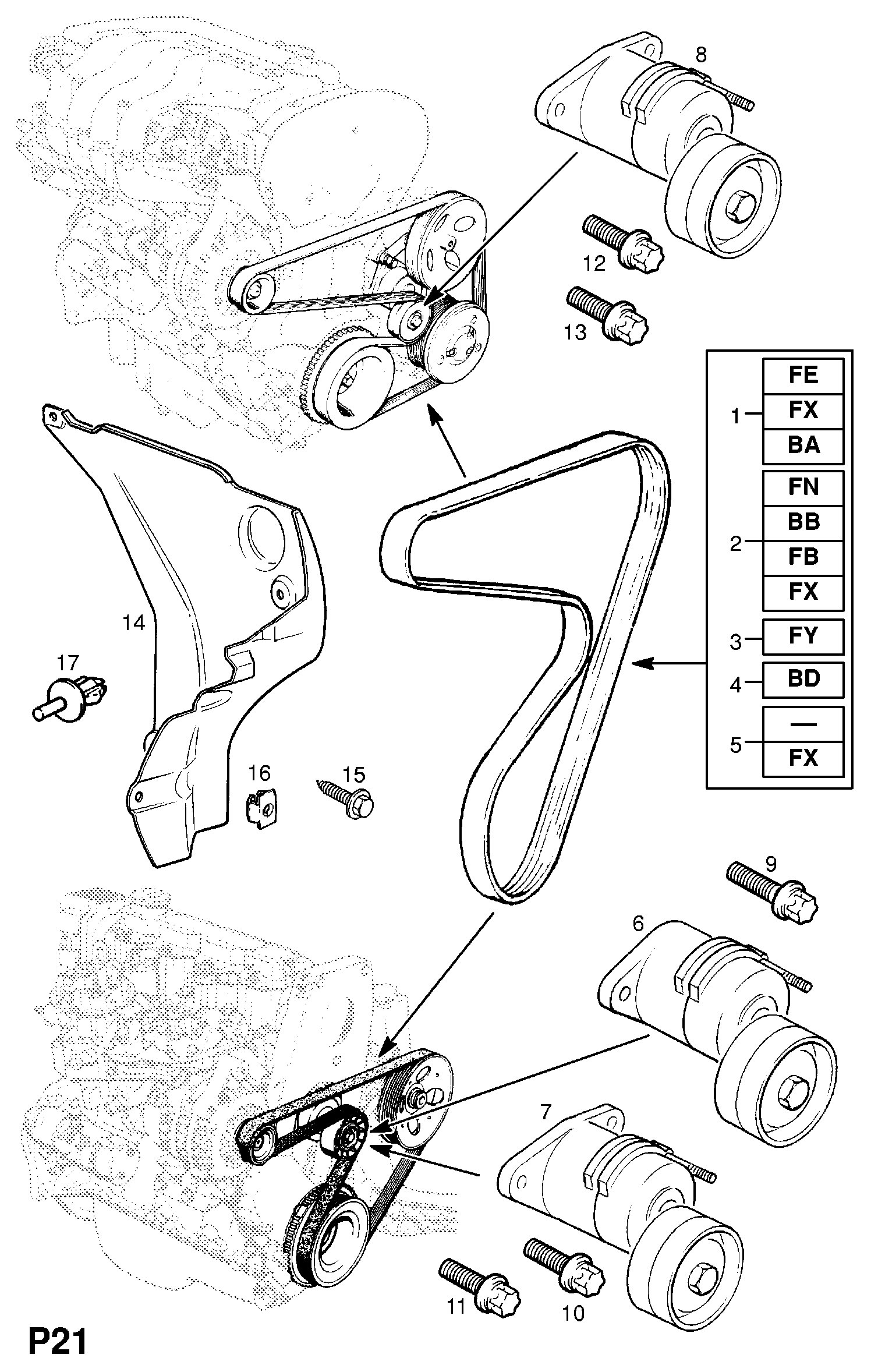 Opel 91151716 - Ķīļrievu siksna autospares.lv