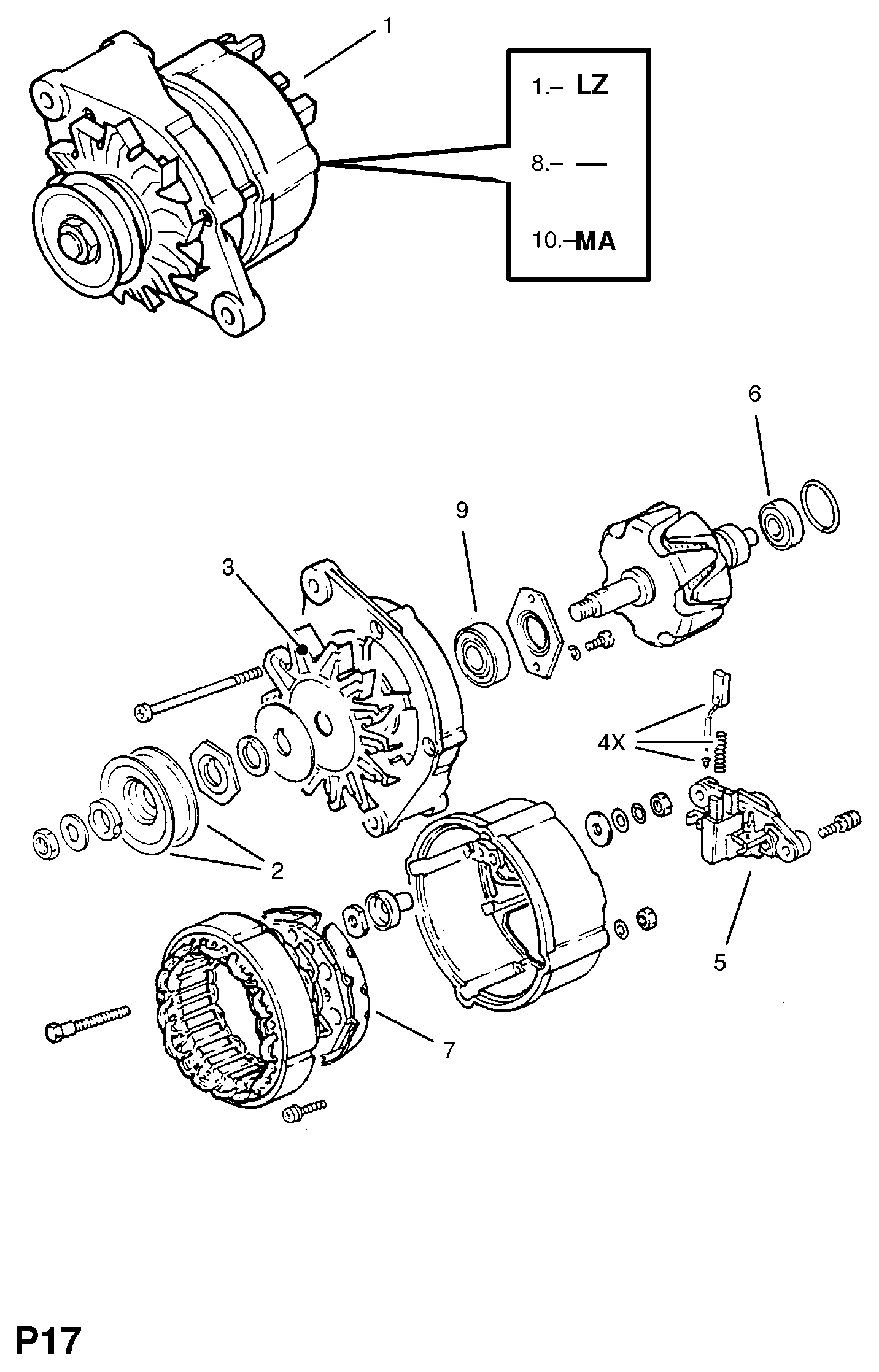 Opel 12 04 070 - Ģenerators autospares.lv