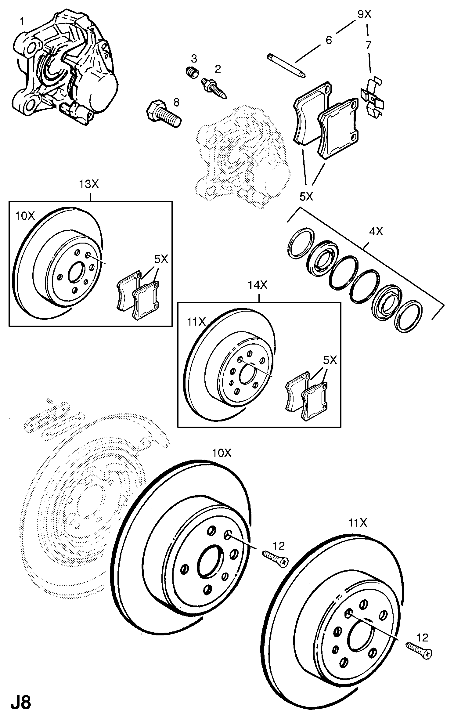 Opel 1605047 - Brake Pad Set, disc brake www.autospares.lv