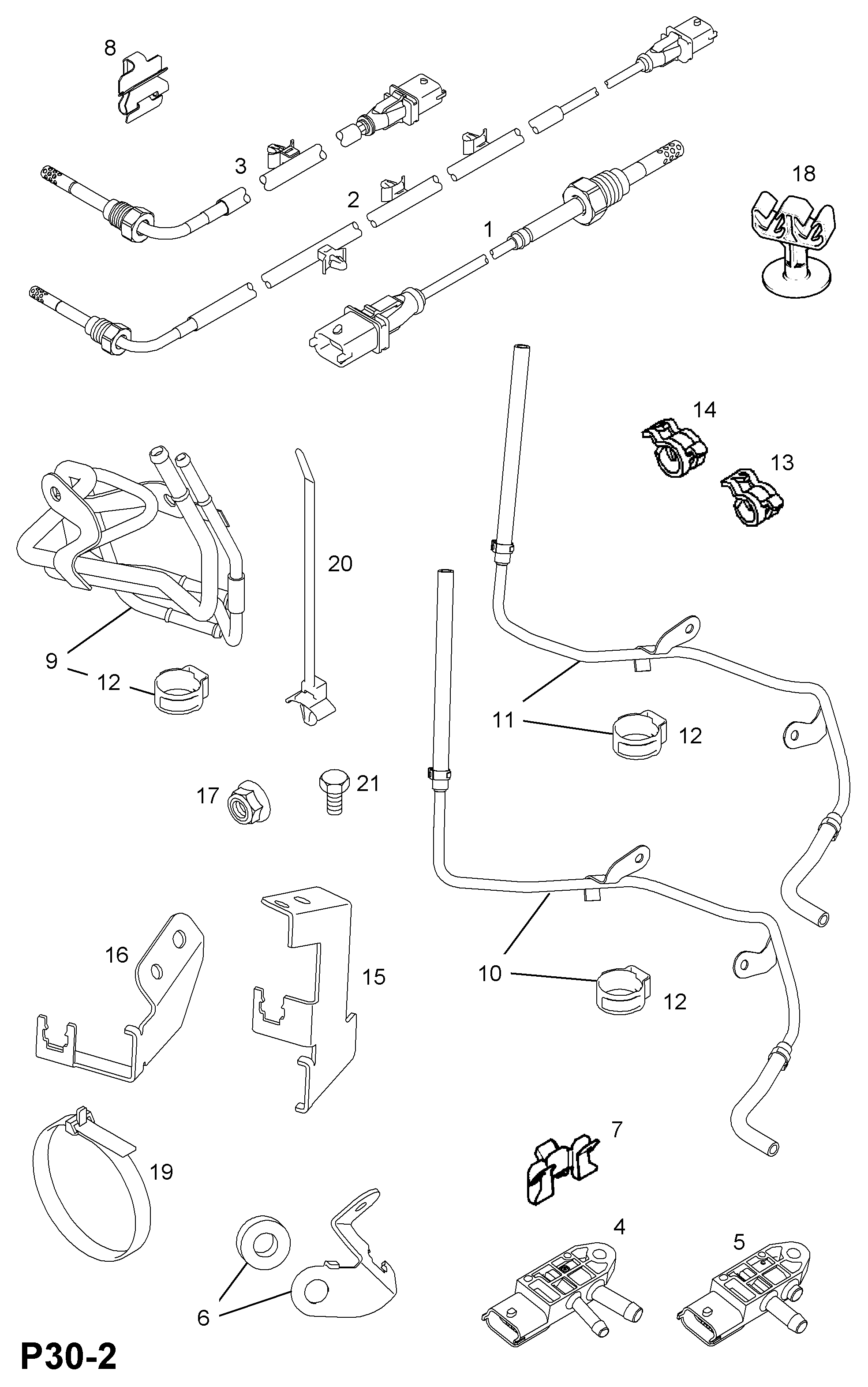 Opel 855415 - Devējs, Izplūdes gāzu temperatūra autospares.lv