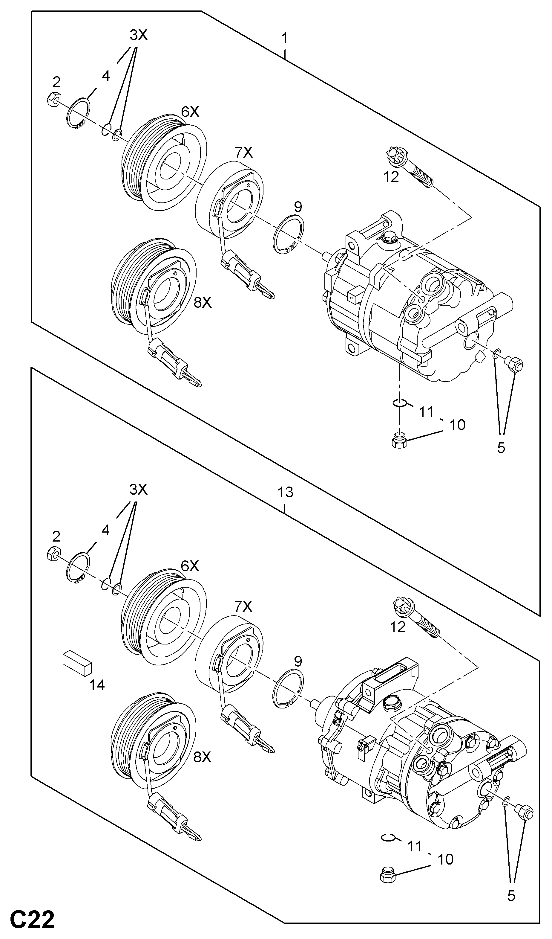 Opel 68 54 037 - Kompresors, Gaisa kond. sistēma autospares.lv