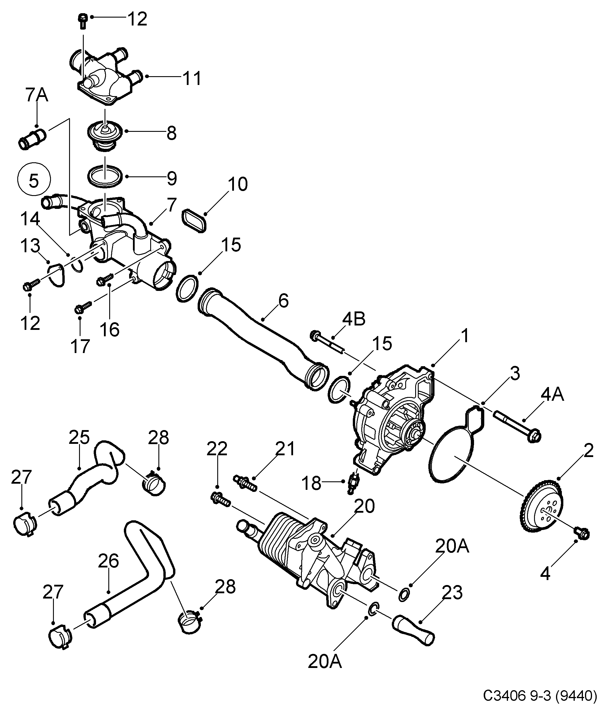 Chevrolet 93181118 - Ūdenssūknis autospares.lv