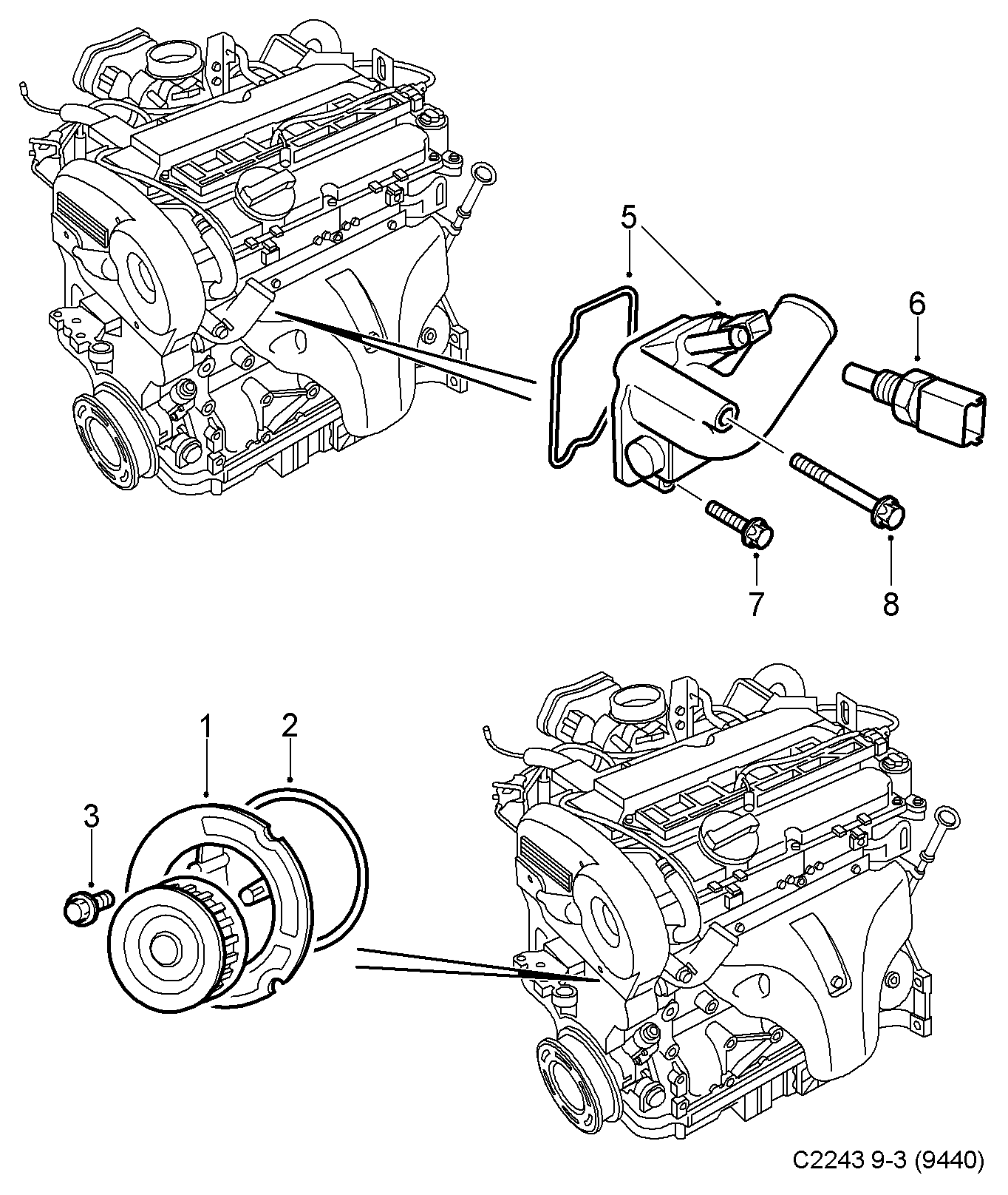 Vauxhall 24456401 - Термостат охлаждающей жидкости / корпус www.autospares.lv