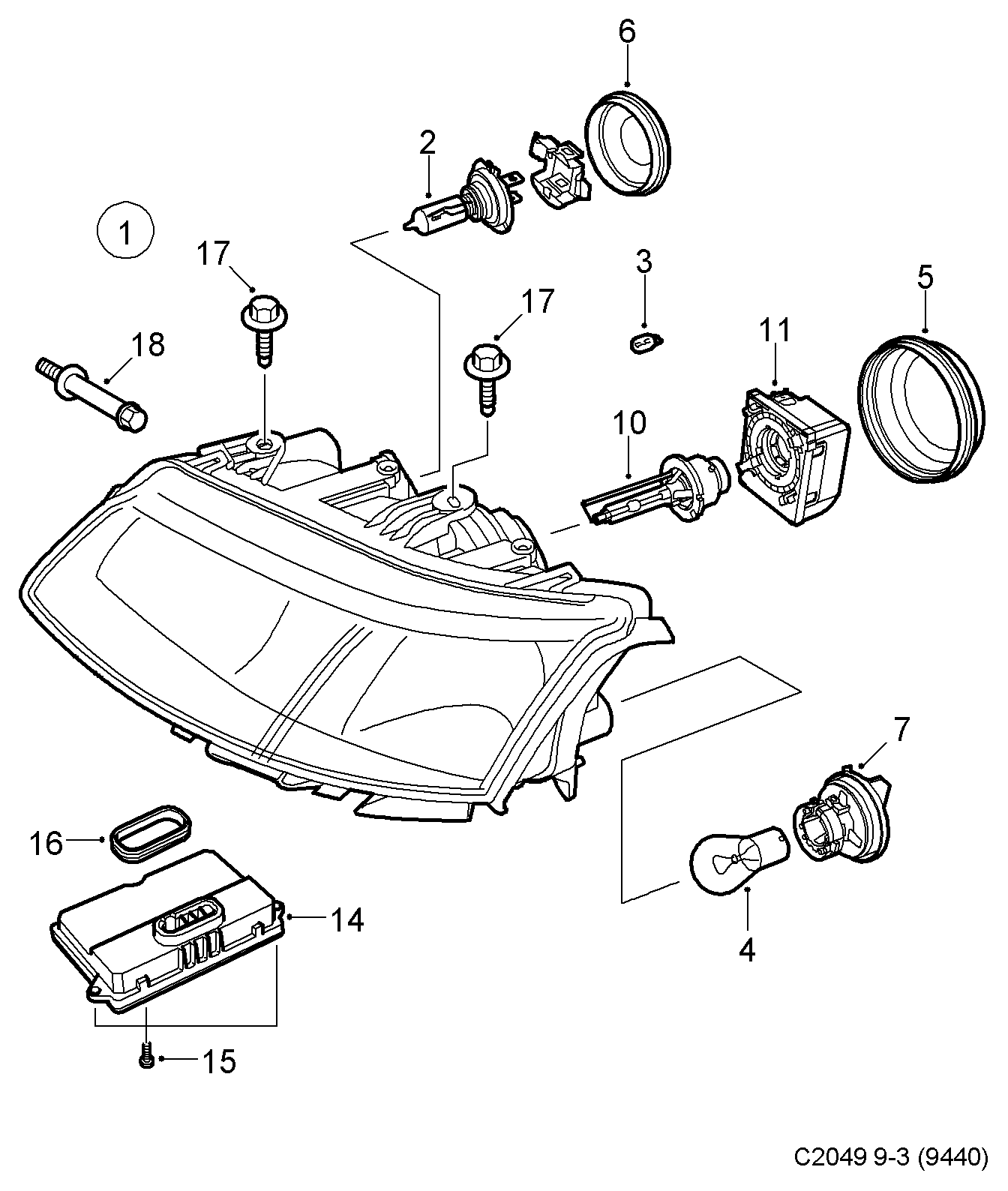 SAAB 12 79 0587 - Ignitor, gas discharge lamp www.autospares.lv