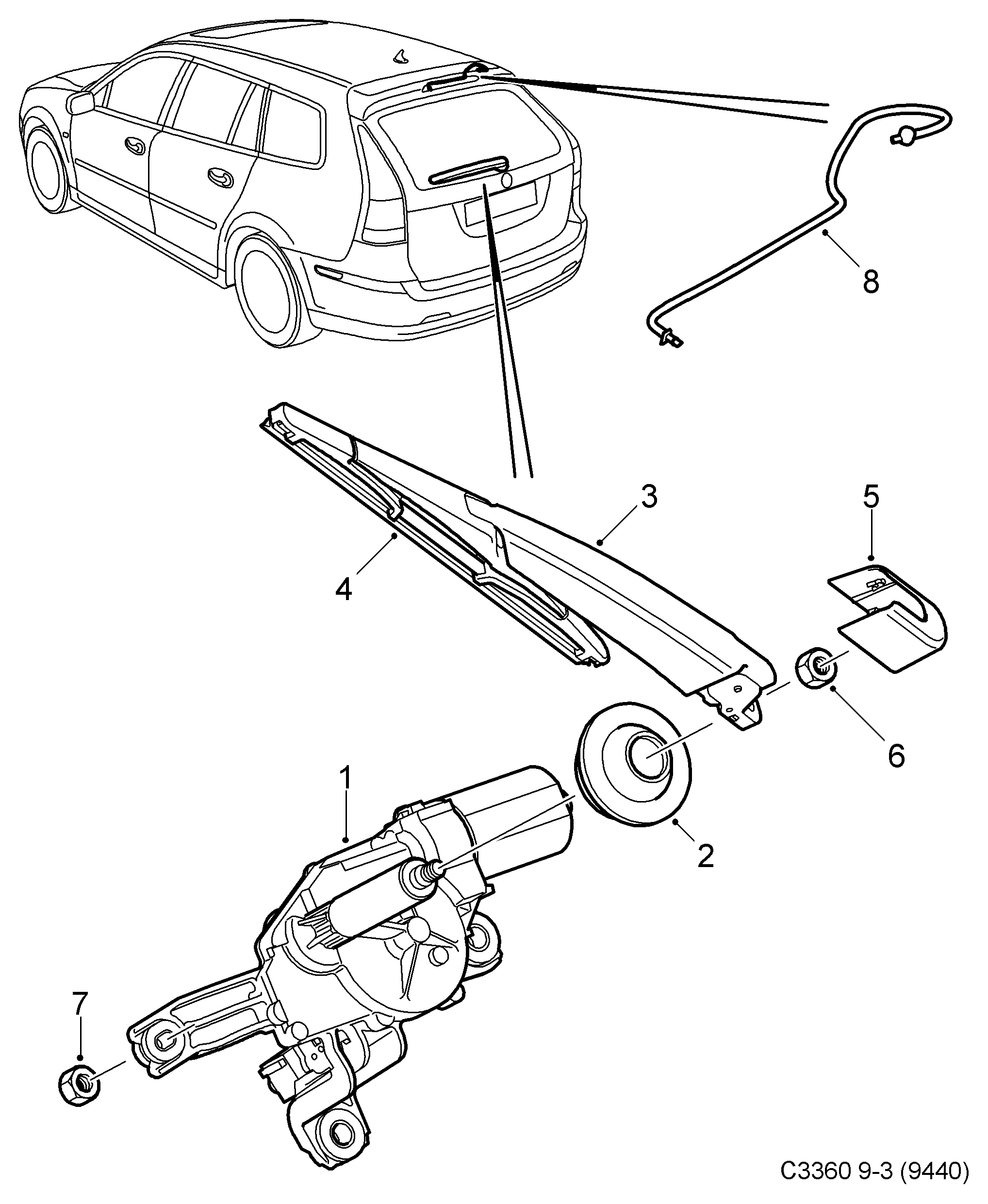 SAAB 93178860 - Stikla tīrītāja slotiņa autospares.lv