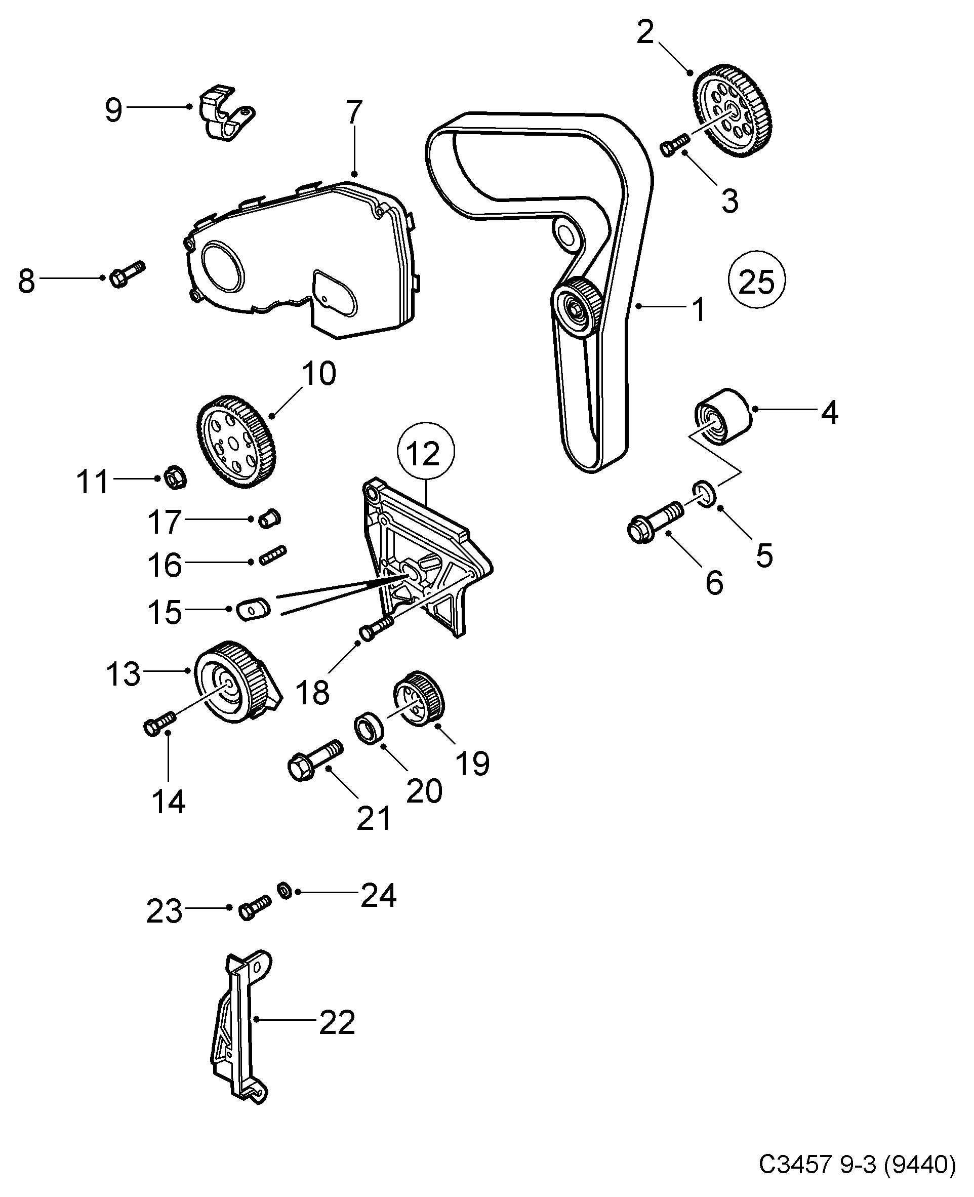 Alfa Romeo 93186866 - Spriegotājrullītis, Gāzu sadales mehānisma piedziņas siksna autospares.lv