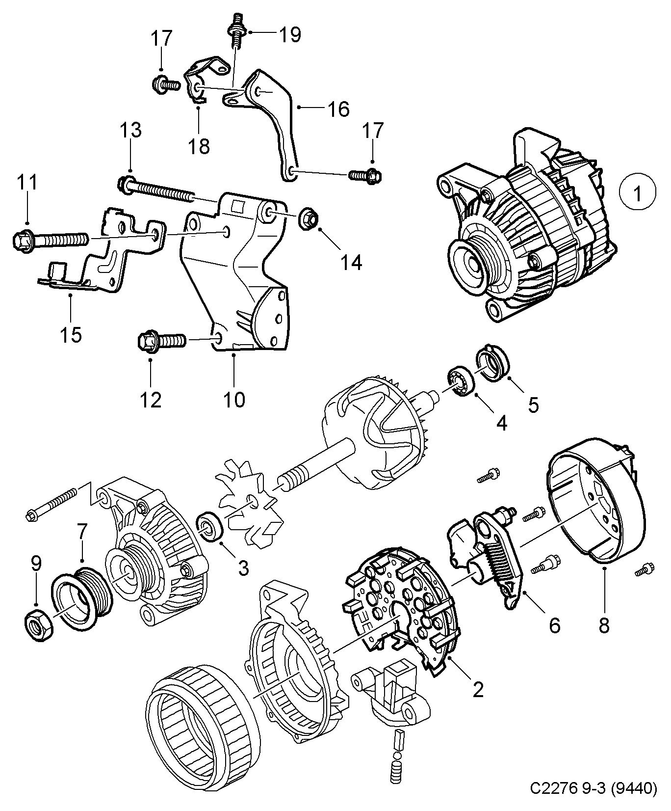 Opel 93175990 - Piedziņas skriemelis, Ģenerators autospares.lv