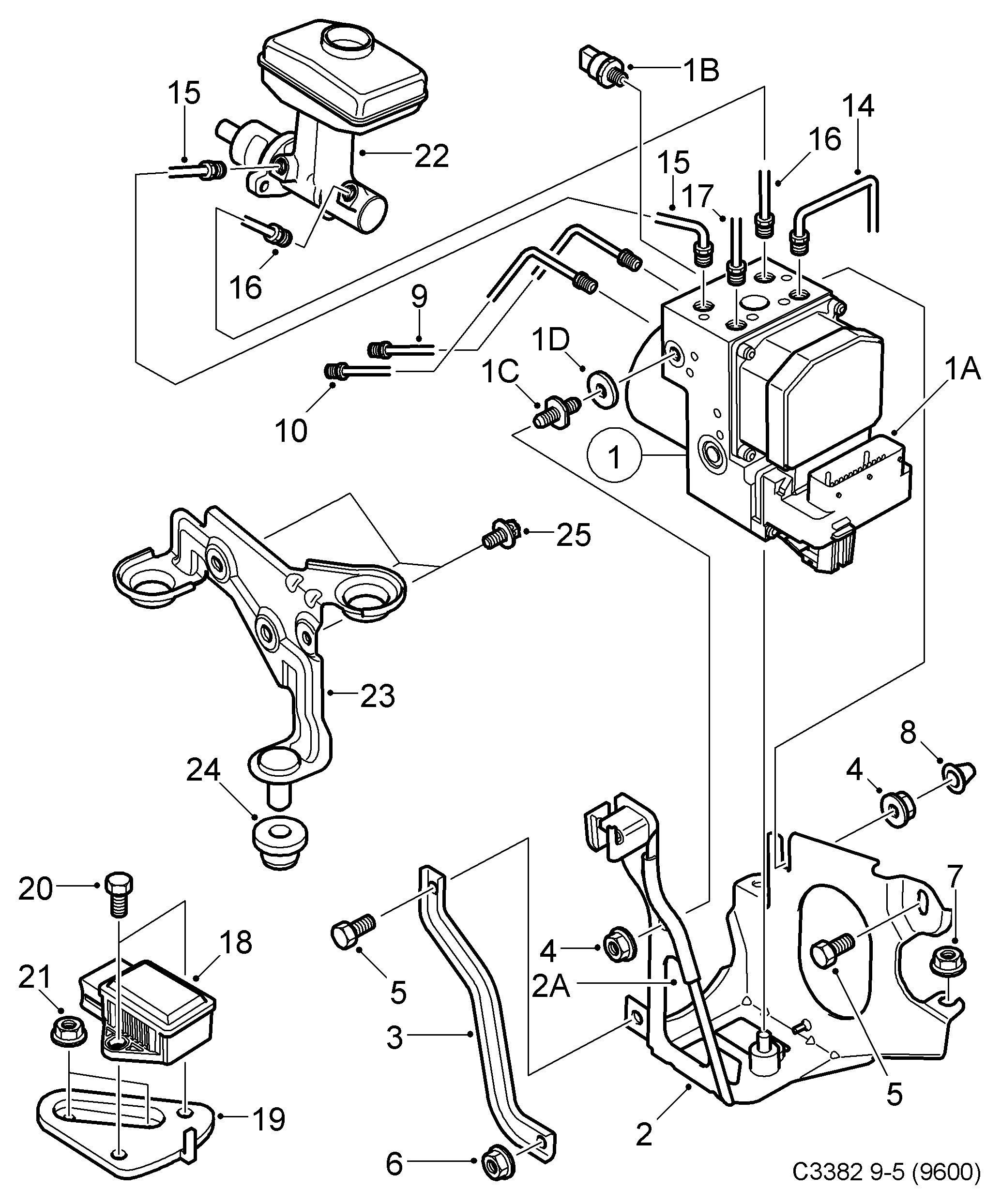 SAAB 52 33 283 - Spiediena slēdzis, Hidrobremžu iekārta www.autospares.lv