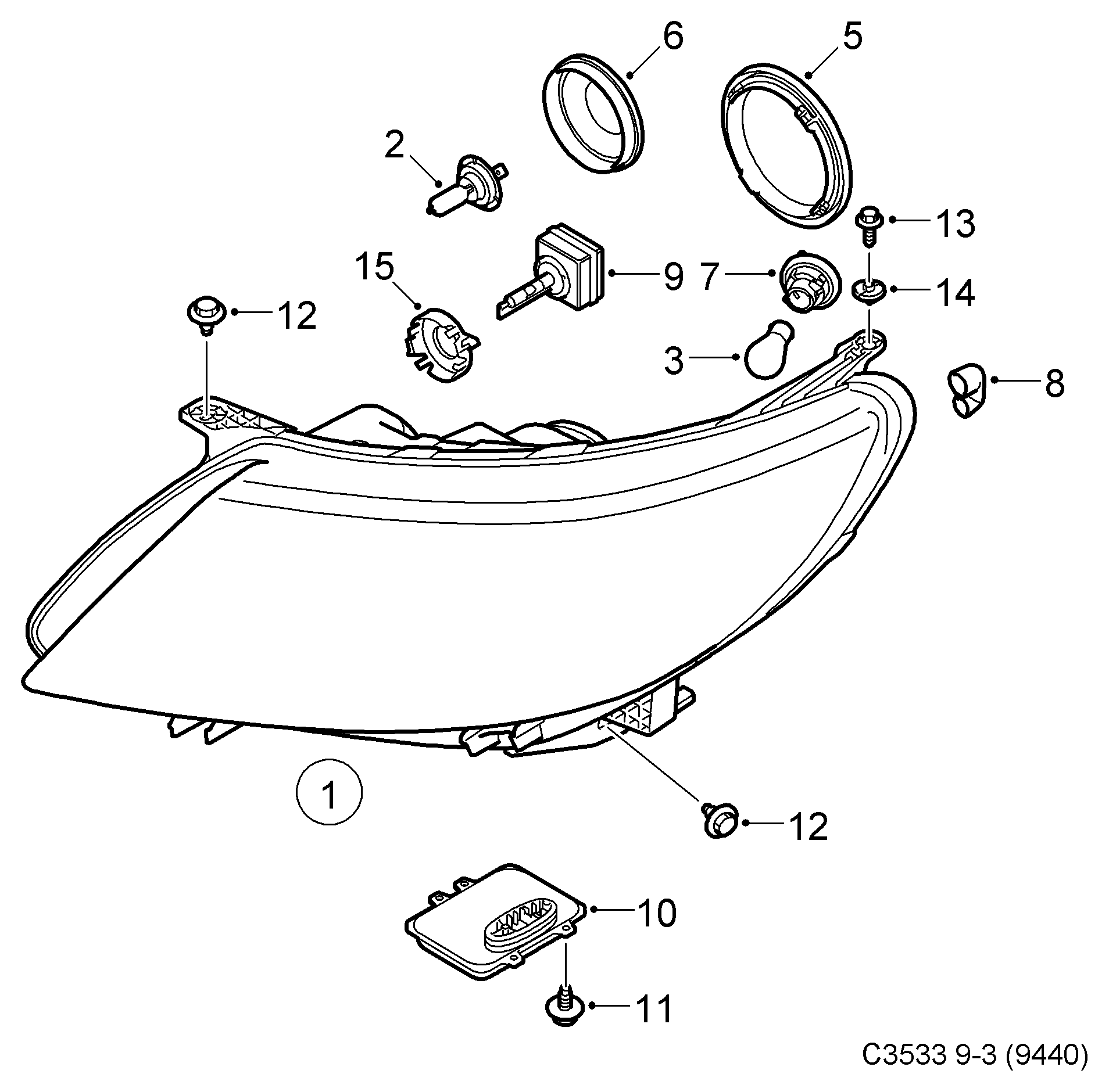 Opel 93 175 452 - Kvēlspuldze, Tālās gaismas lukturis autospares.lv