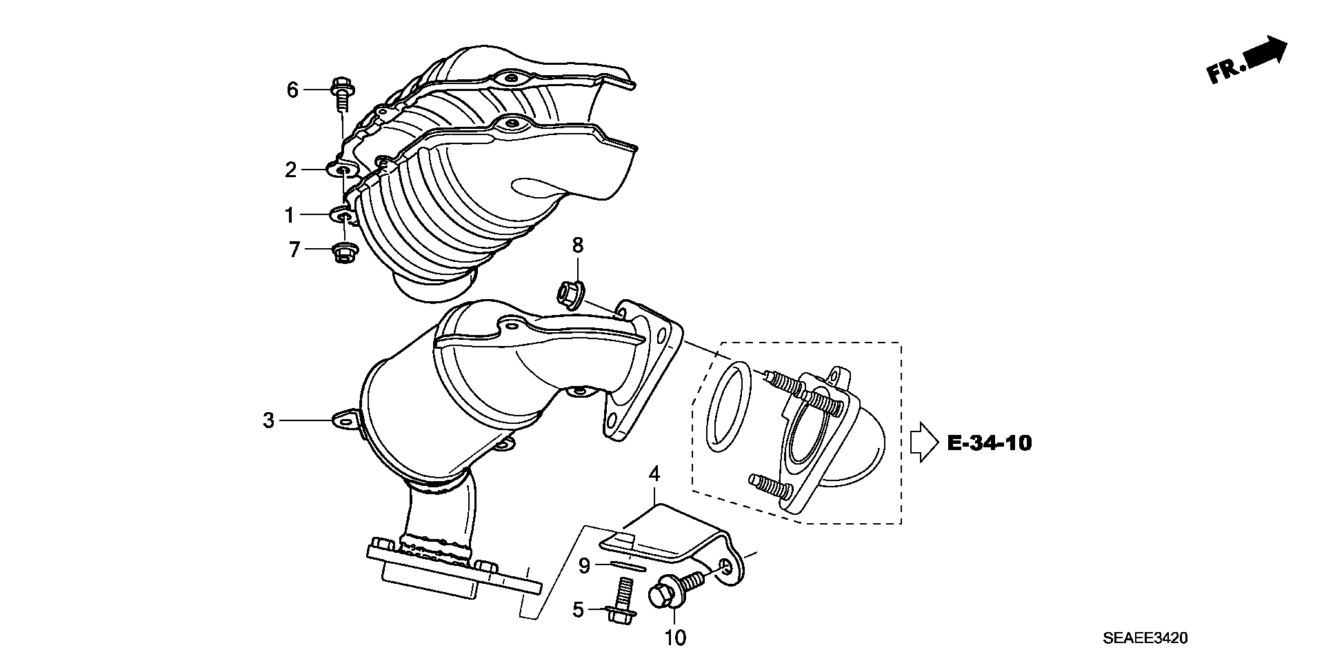 Honda 18190RBDE00 - Катализатор www.autospares.lv