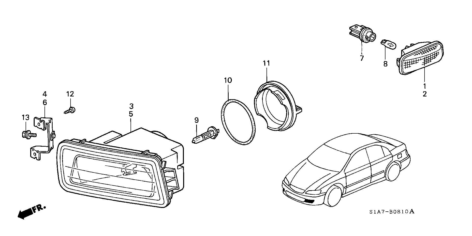 Honda 34351-S1A-G01 - BULB, WEDGE (12V 5W) autospares.lv