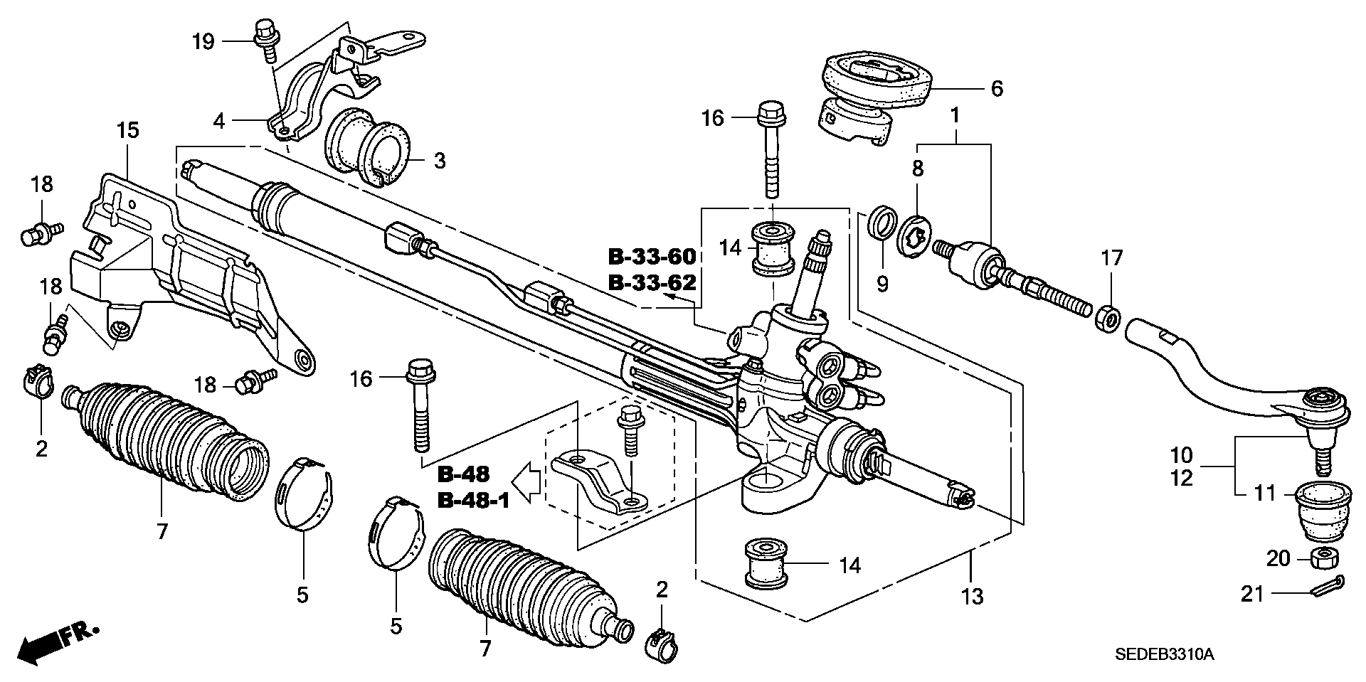 Honda 53540-SDA-A01 - Stūres šķērsstiepņa uzgalis autospares.lv