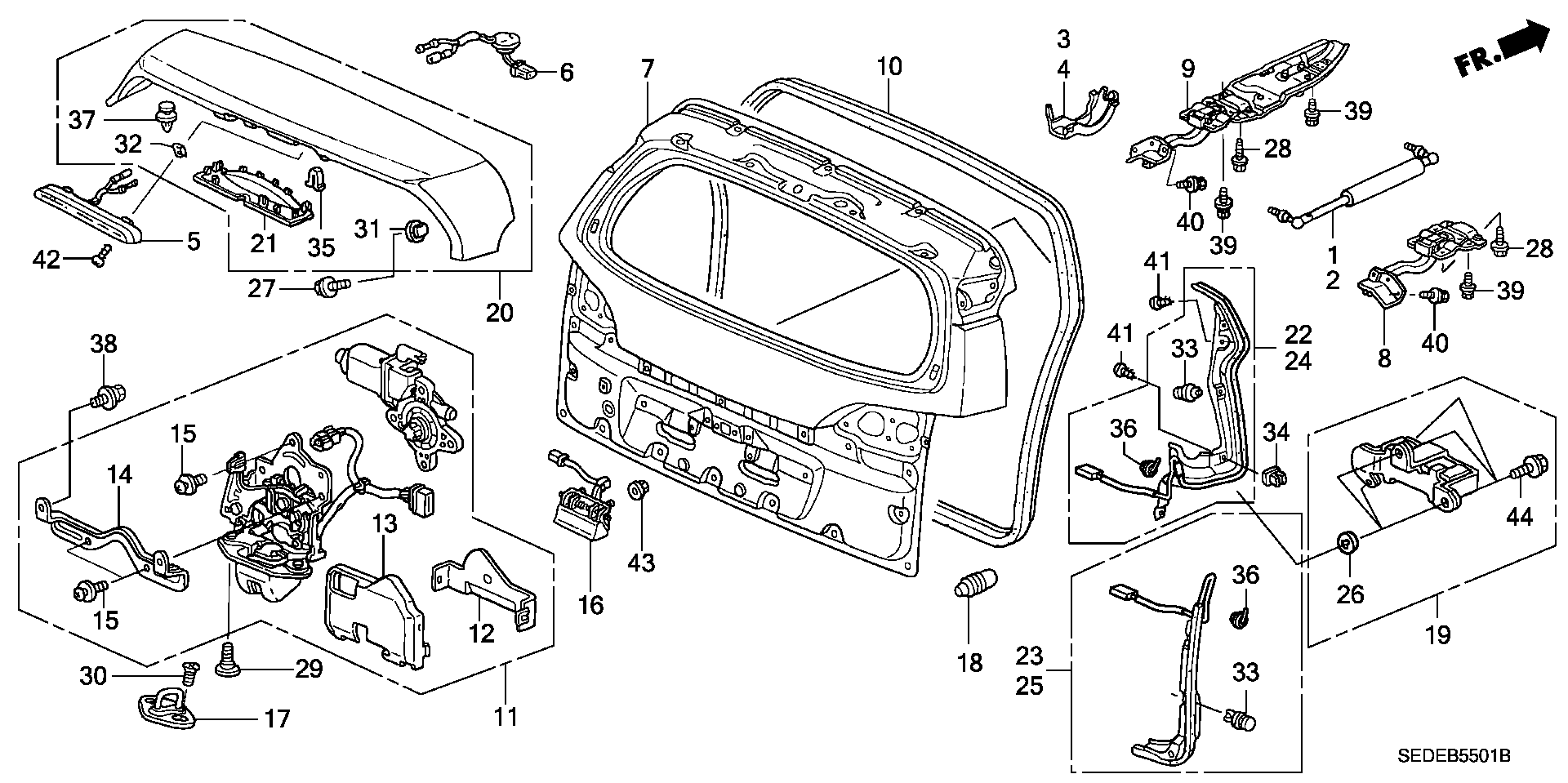 Honda 04746-SED-900 - Gāzes atspere, Bagāžas / Kravas nodalījuma vāks www.autospares.lv