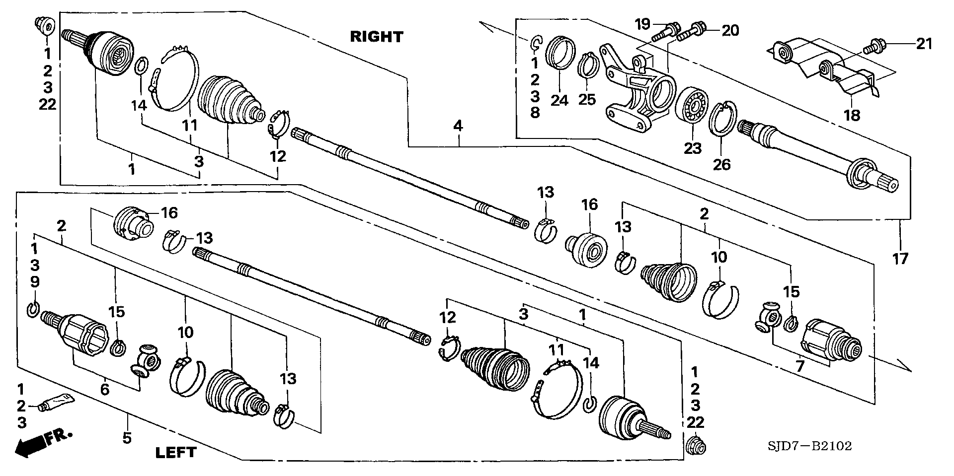 Honda 44305SJHE02 - Piedziņas vārpsta www.autospares.lv