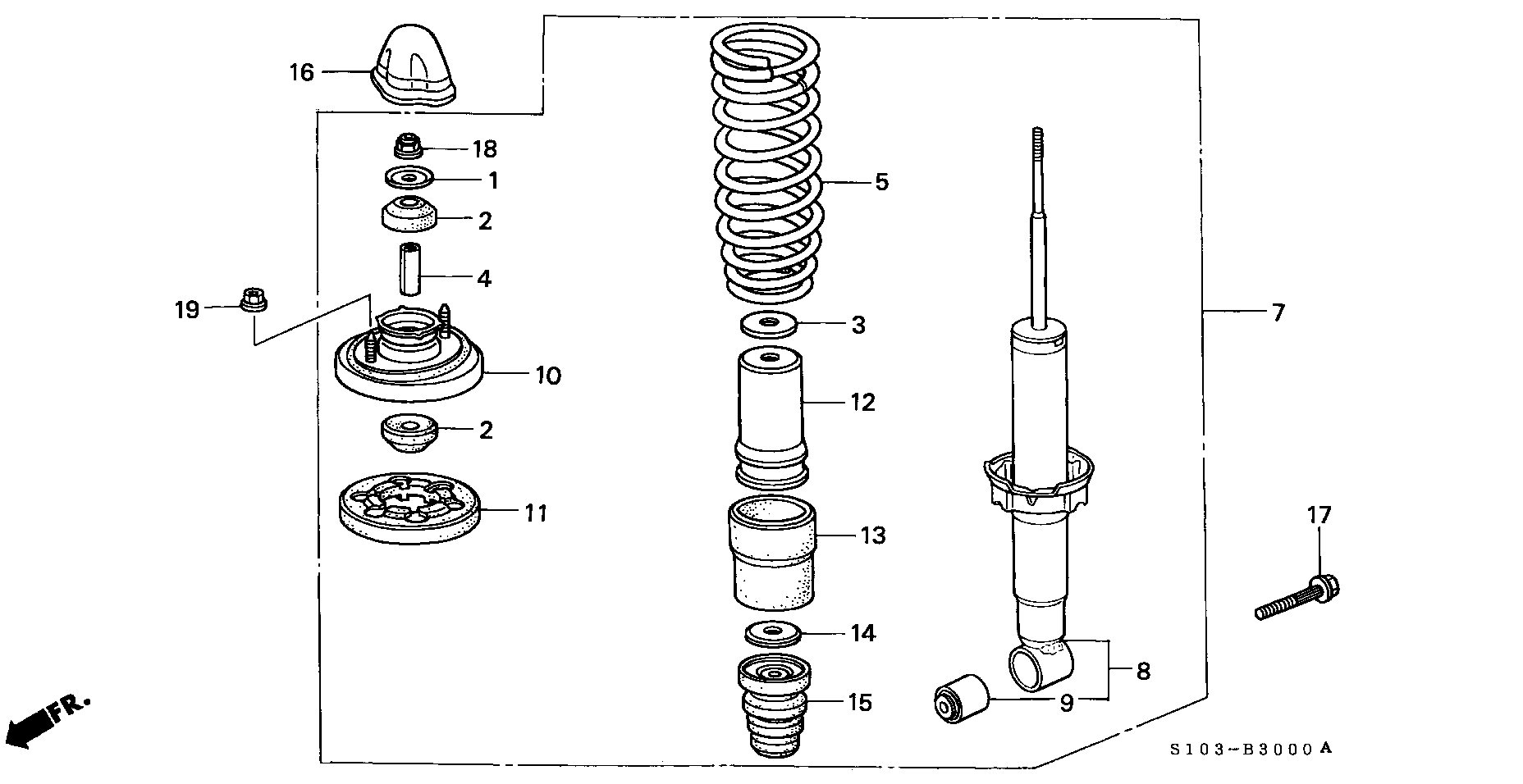 Honda 52611-S10-A01 - Shock Absorber www.autospares.lv