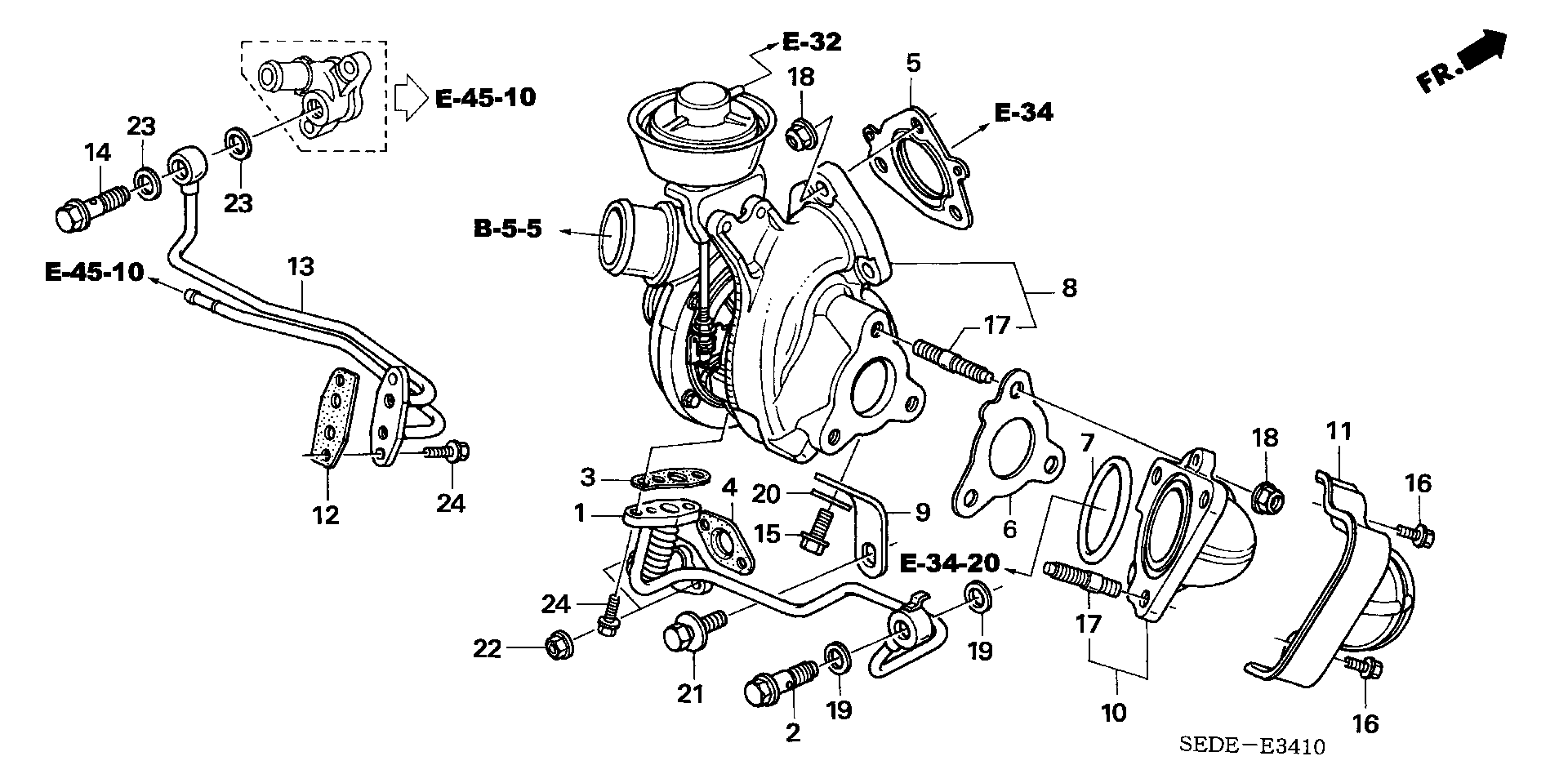 Honda 18900RBDE03 - Турбина, компрессор www.autospares.lv