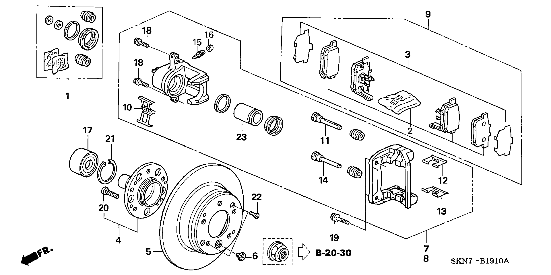 Honda 43022-S9A-E00 - Brake Pad Set, disc brake www.autospares.lv