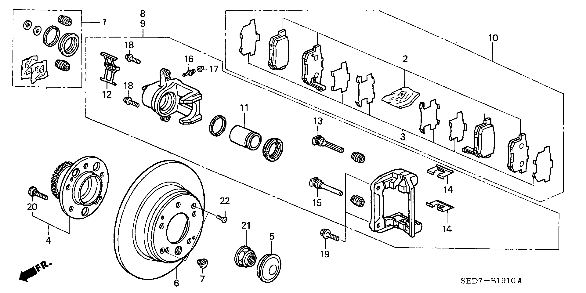 Honda 43022SEDE50 - Bremžu uzliku kompl., Disku bremzes autospares.lv