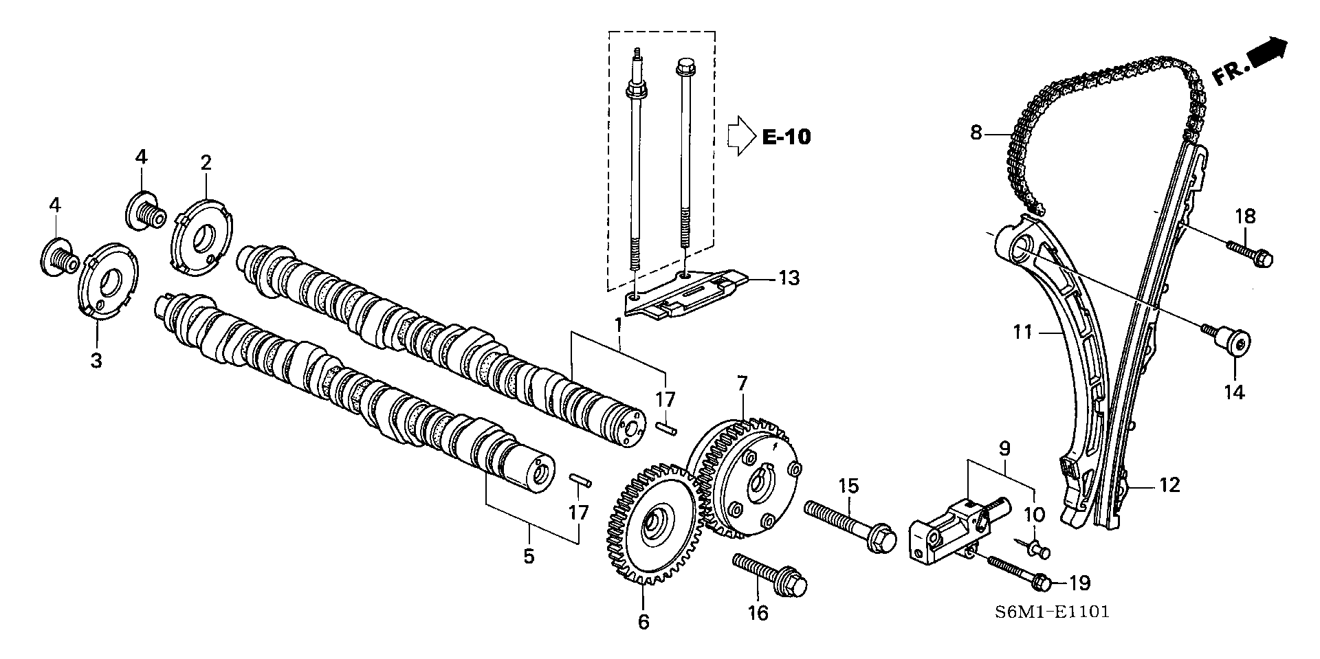 Honda 14530-PPA-003 - Sadales vārpstas piedziņas ķēdes komplekts autospares.lv