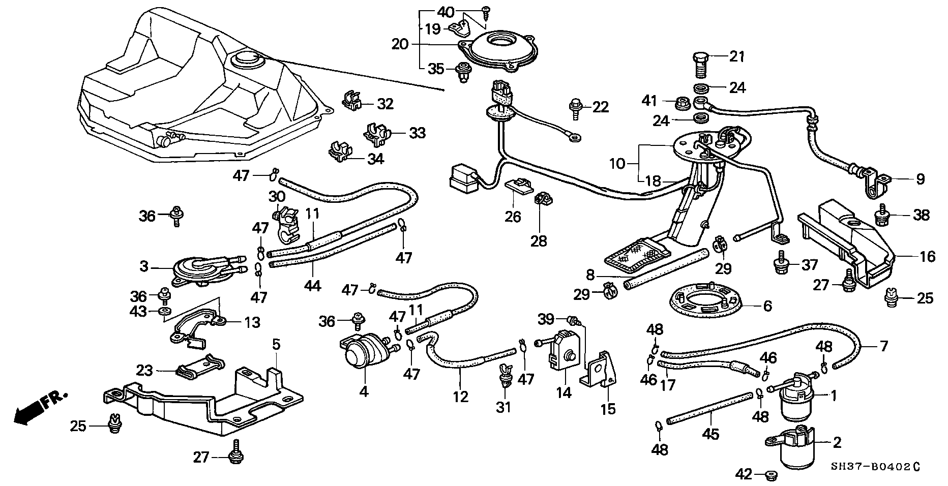 Honda 17708SH3A35 - Топливный насос www.autospares.lv