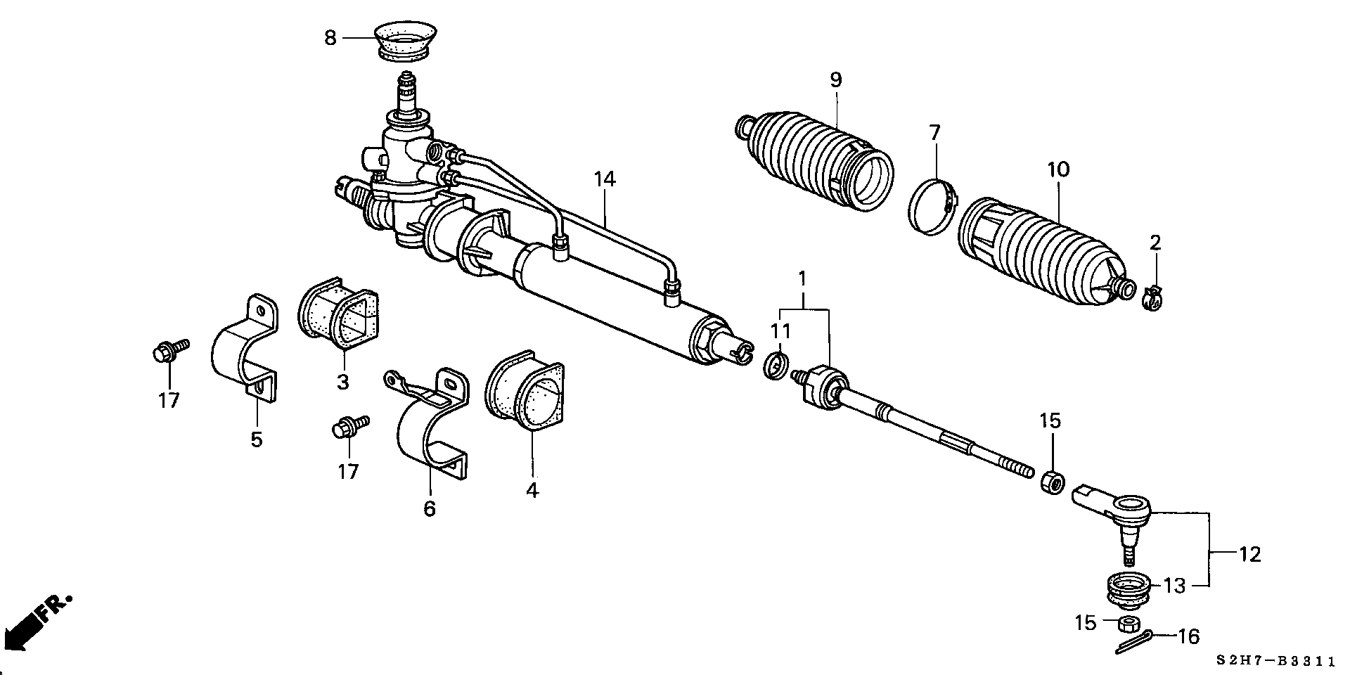 Honda 53535-S2H-J01 - Putekļusargu komplekts, Stūres iekārta autospares.lv